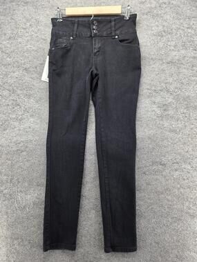 Bamboo Jeans Jeans Womens 7 Black Skinny Slim Stretch Dark Denim 32 Inseam